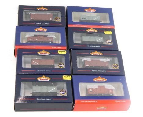 Bachmann Branchline OO gauge rolling stock, to include 37-728 12 ton ventilated van, BR brown, 37081D seven plank end door wa
