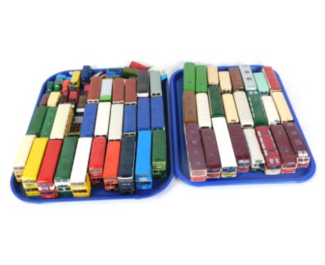 Efe, Corgi, and other diecast vintage double decker and single decker buses, coaches, etc., vintage trucks, motor cars, etc.,