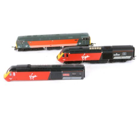 A Virgin locomotive with decal for The Newspaper Society, founded 1836, together with a Virgin freight locomotive, 47844, and