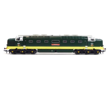 A Bachmann Branchline OO gauge Class 55 Deltic diesel locomotive, D9014, The Duke of Wellington's Regiment, BR two tone green