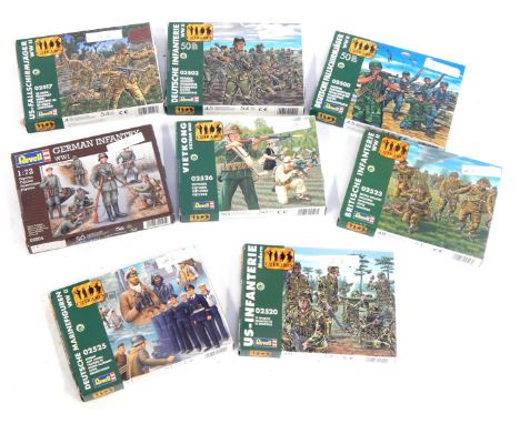 Eight Revel army figures, comprising British Infantry World War II 02523, Dutch Marine figurines World War II 02525, US Infan