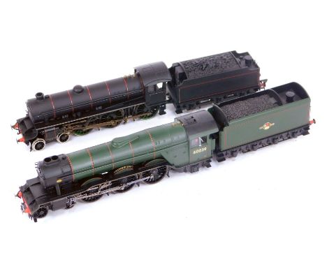 A Hornby OO gauge locomotive Sandwich, British Rail green livery, 4-6-2, 60039, together with a Bachmann locomotive, black li