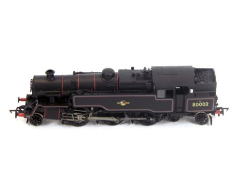 A Bachmann Branchline OO gauge Standard Class 4MT tank locomotive, 80002, BR lined black late crest, 2-6-2, 32354.