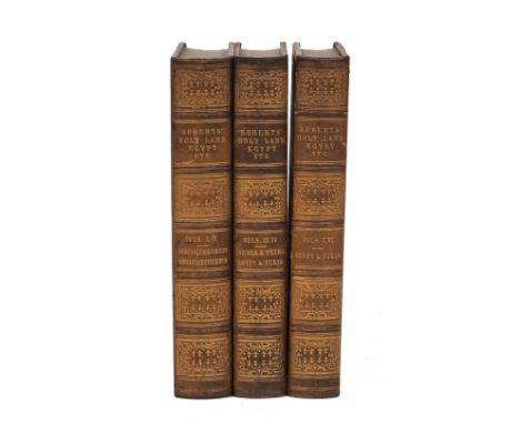 Roberts, David, The Holy Land, Syria, Idumea, Arabia, Egypt & Nubia, 6 vol. in 3 bindings, portrait frontispiece, 6 pictorial