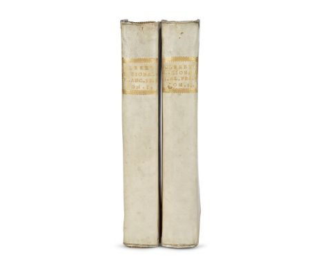 De Villeneuve, Alberti, Nouveau Dictionnaire Francois-Italien, 2 Vols., first edition, full vellum with gilt spines, with boo