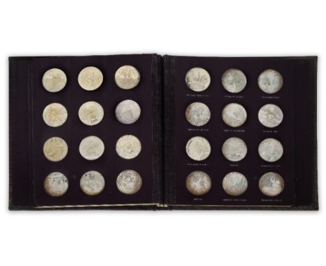 A set of thirty-six silver proof medallions by John Pinches, 'Chaucer and the Canterbury Tales', First Edition Proof Set, in 