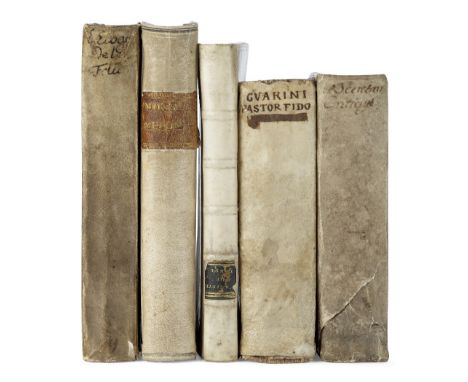 Desiderius Erasmus, L'Eloge de la Folie, Compose en Forme de Declamation, half vellum with marbled boards, bookplate for Burc