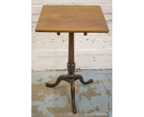 LAMP TABLE, George III mahogany tilt top on tripod supports, 47cm x 47cm x 76cm H. 