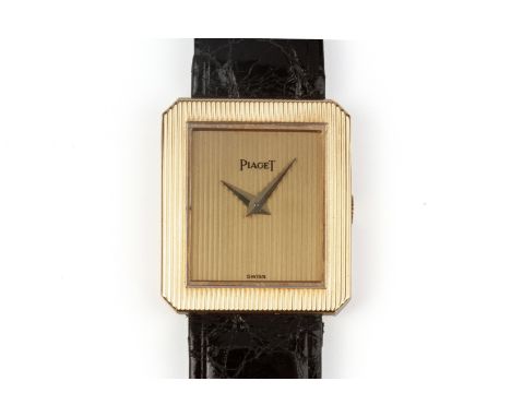 A PIAGET LADIES GOLD PROTOCOLE WRISTWATCH To be sold at no reserve Ref. 4154, No.341760, circa 1980s  The rectangular 18k gol