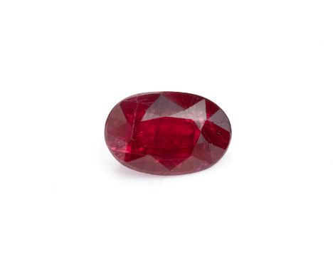 A LOOSE UNHEATED 2.01CTS RUBY
Featuring an oval cut ruby, accompanied with a AIGS Gemstone Identification Report No. GF190627