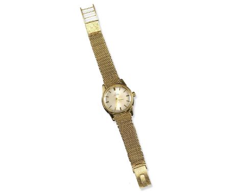 A gentleman's 18ct yellow gold wristwatch by Omega, the signed dial with baton numerals and sweep seconds hand. Automatic win