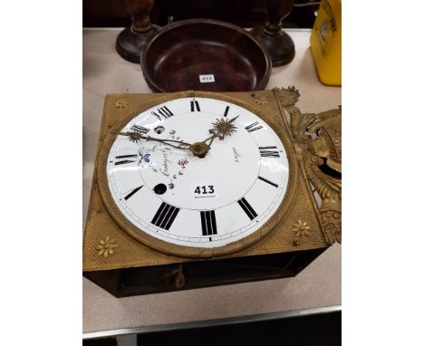 ANTIQUE FRENCH ENAMEL FACE WALL CLOCK