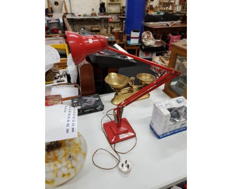 VINTAGE RED ANGLE POISE LAMP FOR DISPLAY ONLY