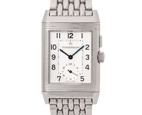 JAEGER-LeCOULTRE Reverso Duoface "Night & Day" Armbanduhr, Ref. 272.8.54. Aus 2005. Edelstahl. Handaufzug-Werk Kal. 854/1, gu