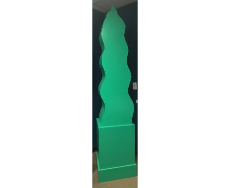 Cundin, Jose-Maria (Spanish/Louisiana, b.1938). "Obelisco de Jade para un jardin Mexicano." 1997. Painted plywood. Triangular
