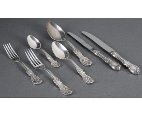A Reed & Barton "Francis I" pattern, designed by Ernest Meyers (1907), sterling silver flatware. Marked on bottom. ++ One for