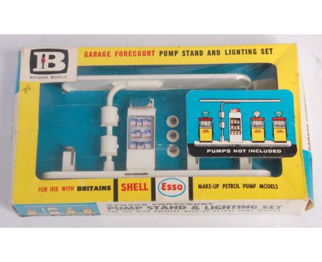 A Britains No. 4260 garage forecourt pump stand and lighting set, appears complete, in the original window display box with c