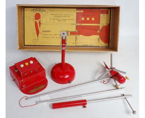 A Nulli Secundus remote control helicopter, electrically operated example with three-speed and joystick attachment, appears c