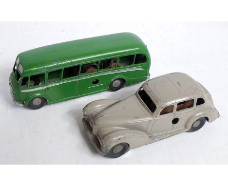 A pair of Chad Valley Weekin Toy diecast models, the Humber Supersnipe and the Commer Avenger coach, both with some minor pla