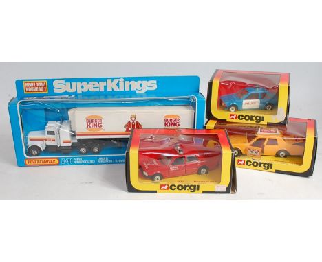 Four various boxed Corgi Toys and Matchbox Superking diecasts to include Corgi Chevrolet Caprice Taxi, Corgi No. 297 Ford Esc