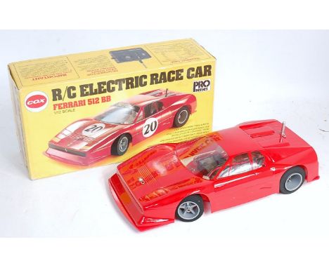 Cox Pro series 1.12 scale, (1978 Jap/USA issue), Radio Control, Vacform, 900502 Ferrari 512 BB in Red #20 with Green Transfer