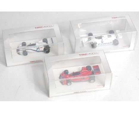 A Truescale Miniatures 1/43 scale resin F1 1970s and 1980s racing model group to include Ref. Nos. TSM154361, TSDM124302, and