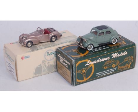 A Lansdowne Models 1/43 scale white metal saloon group to include an LDMX3 1948 Ford V8 Pilot, together with an LDM 37X 1949 