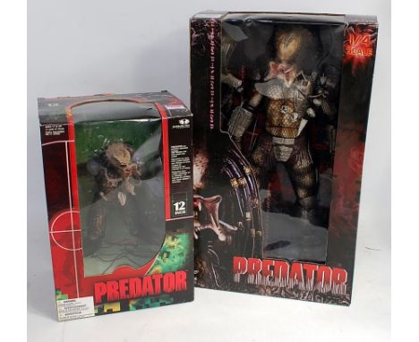 A Reel Toys 1/4" scale Predator figure in window box together with one other Macfarlane Toys Predator figurine in window box