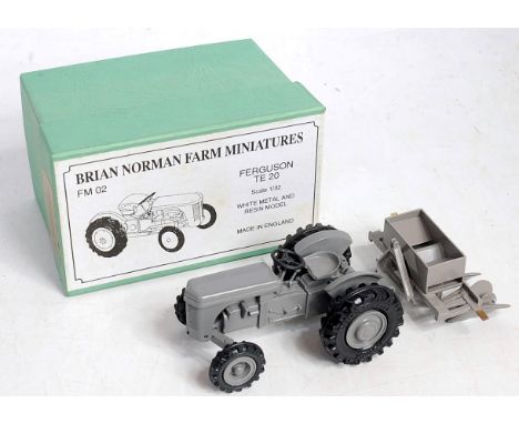 A Brian Norman Farm Miniatures 1/32 scale white metal and resin model of a Ferguson TE20 tractor, model No. FM02, in the orig