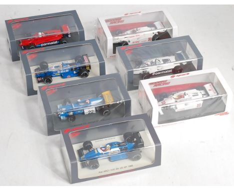 Seven various plastic cased Spark Models 1/43 scale F1 racing models, mixed racing teams, to include Ref. Nos. S3960, S4316, 