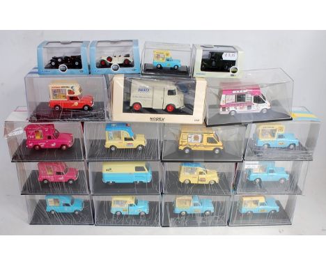 Nineteen various boxed Oxford Diecast and Norev mixed scale commercial vehicles and saloons, mainly ice cream related, to inc