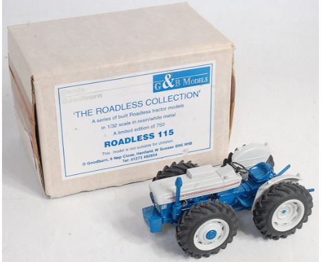 A Dennis Goodburn 1/32 white metal and resin model of a roadless 115 tractor, limited edition No.135/750, with certificate, i