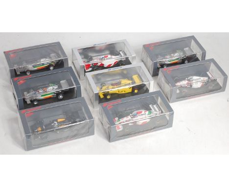 Eight various plastic cased Spark Models 1/43 scale, f1 racing diecasts, all in original plastic casing to include Ref. Nos. 