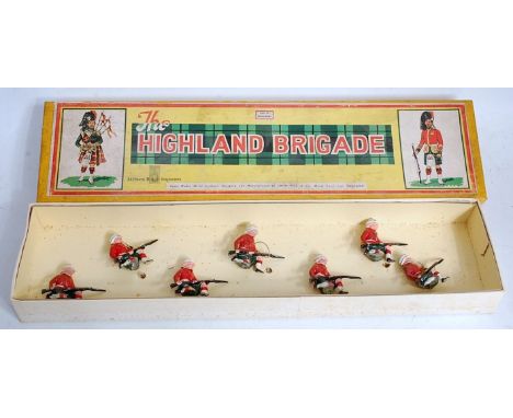 A John Hilco No. 124 Highland Brigade boxed soldier set, comprising of 7 kneeling Highland Brigade troops with rifles, in the