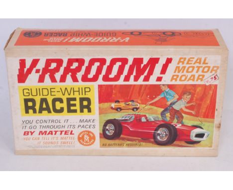 Mattel Inc V-rroom Whip Racer 14'' long, (1963 U.S.A issue), Plastic, 0589 1960's F1/Indy Type Racer #7, Guide Whip Car, Forw