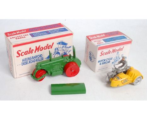 A Mica scale model boxed diecast group, to include No.011/450 Aveling &amp; Barford diesel roller, and a No.016/400 scale mod