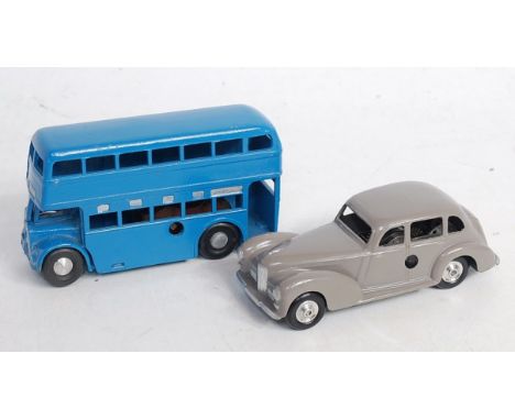 A Chad Valley Weekin Toys repainted diecast group, to include the Humber Supersnipe and a Weekin double-decker bus, both repa