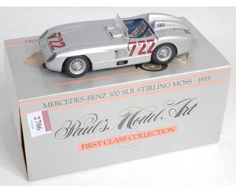 A Minichamps 1/24 scale 1st class collection Mercedes Benz 300SLR Sterling Moss 1955, appears as issued in the original brand