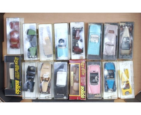 16 various plastic cased Solido 1.43 scale diecast vehicles, examples to include a Mercedes 540K, a Bugatti Atlanta No. 4088,