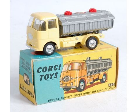 A Corgi Toys No.460 Neville cement tipper on ERF chassis, comprising yellow body with silver back and spun hubs, in original 