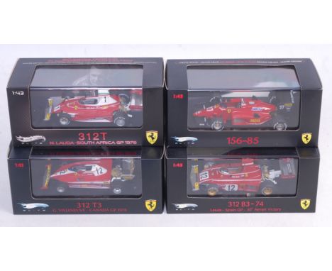 A Mattel Hotwheels Elite 1/43 scale Ferrari F1 diecast group to include Niki Lauda South Africa GP 1976, a Ferrari 156-85 and