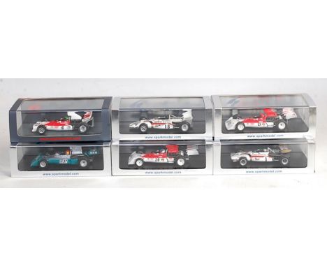 Six various boxed 1/43 scale Spark BRM Formula 1 racing models to include Ref. Nos. S5272, S1754, S1739, S1749, S1752, and S1