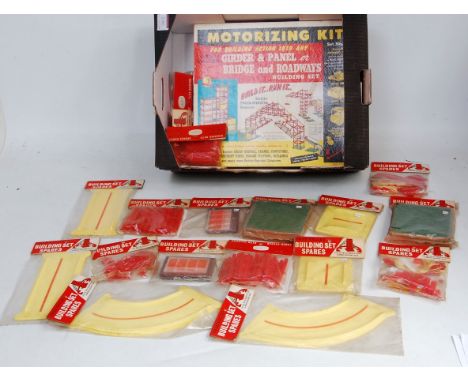 Chad Valley Building Set &amp; Spares pack group, Plastic, 1957 issue, No.10 Motorizing Kit to make Lifts, Cranes, Bridges wo