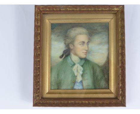 A Miniature 19th Century Portrait, depicting Sir John Mortlake of Cambridge, est 8.5 x 9.5 cms, presented in a gilt wood fram