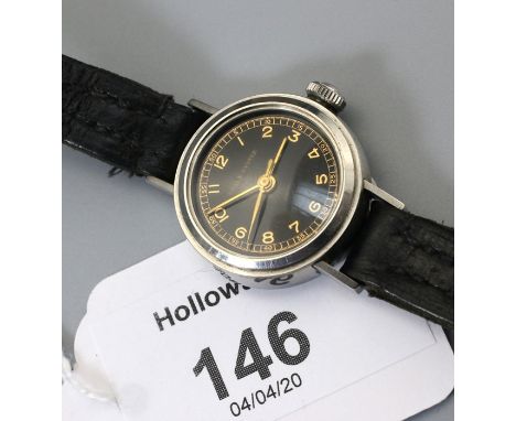 Rolex, a lady's Rolex Oyster wristwatch, the circular black dial with Arabic numerals, sweep seconds hand and minute calibrat