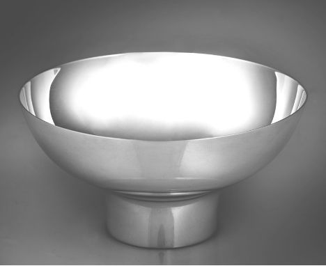 Georg Jensen, a late 20th century Danish sterling silver bowl, designed by Henning Hopper for Georg Jensen, plain circular on