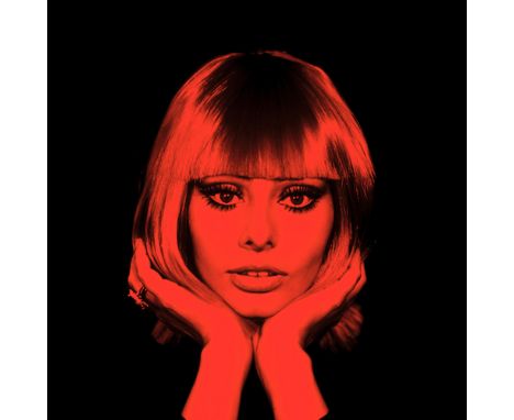 GEORGE ROBERTSON 'ORANGE SOPHIA LOREN', print, signed and numbered, 50cm x 50cm, framed. 