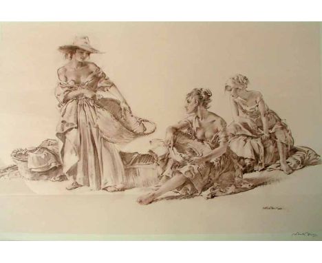After Sir William Russell Flint (1880-1969) Three Idlers, lithograph, signed in pencil, with Medici publishers blindstamp, 52