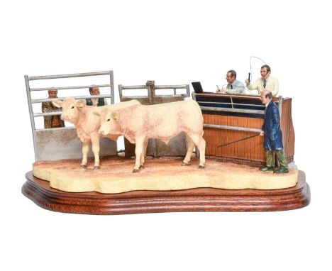 Border Fine Arts 'Under the Hammer' (Charolais Cross), model No. B0666B by Kirsty Armstrong, limited edition 861/1750, on woo