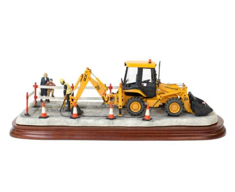 Border Fine Arts 'Essential Repairs' (Workman with JCB Back Hoe), model No. B0652 by Ray Ayres, limited edition 1103/1750, on
